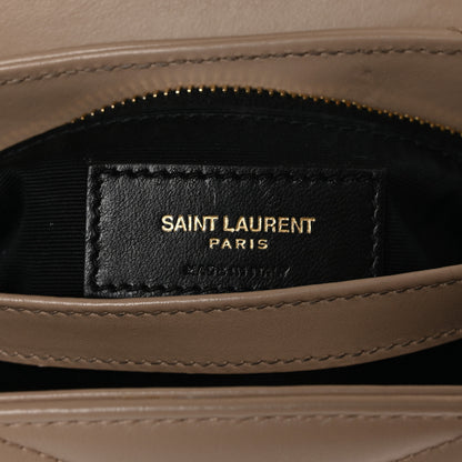 Saint Laurent Calfskin Y Quilted Monogram Toy Loulou Crossbody Bag Dark Beige 6 of 10