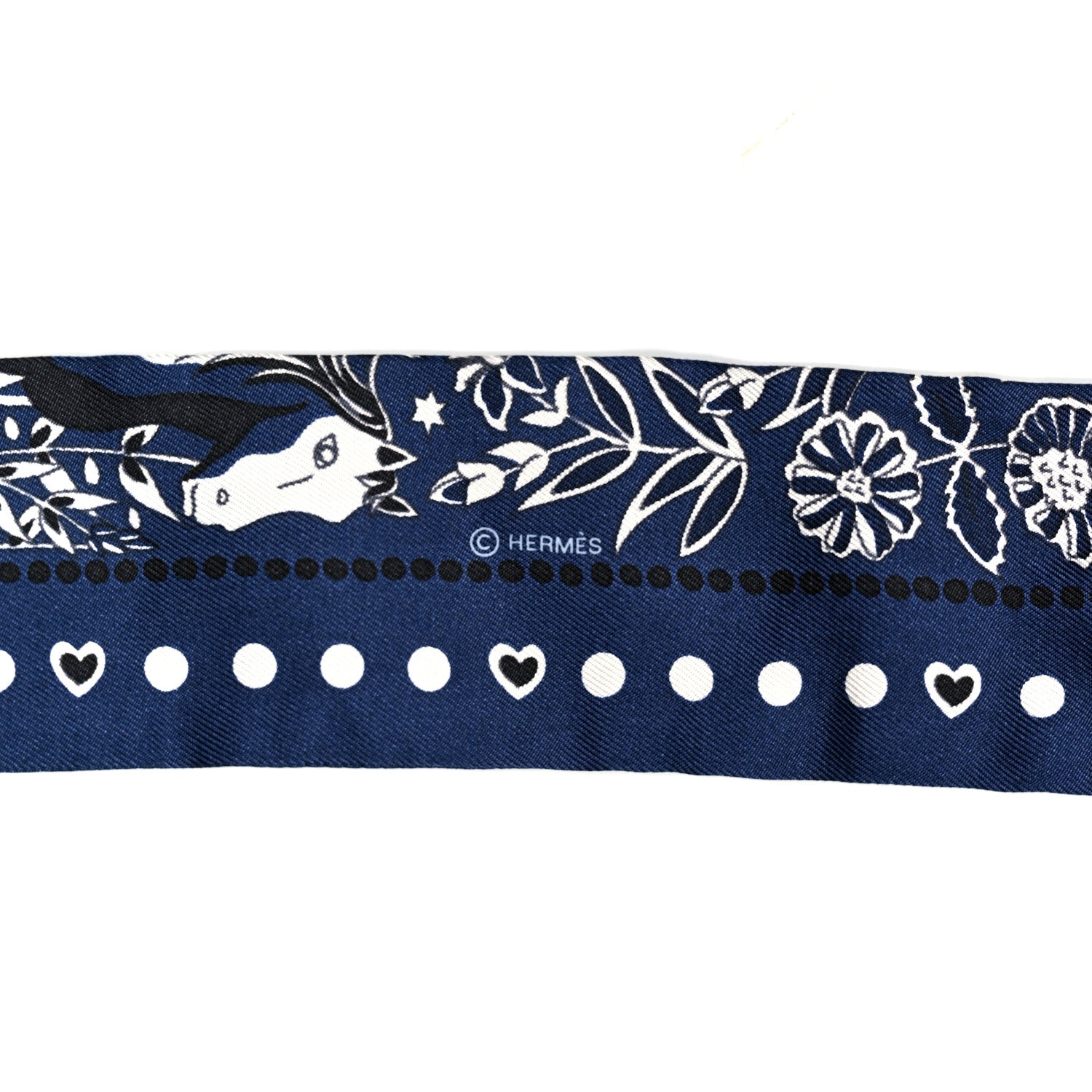 Hermes Silk Entre Ciel Et Mer Twilly Marine White Black 4 of 5