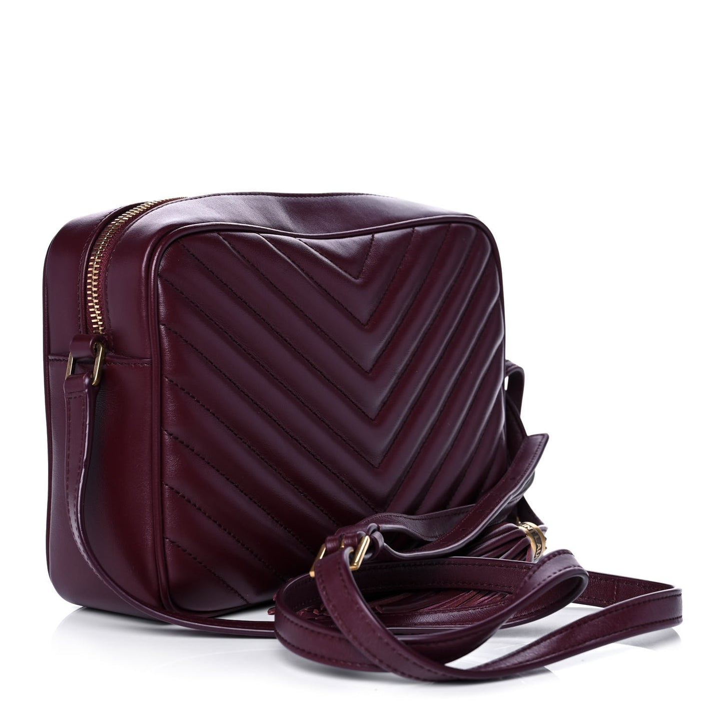 Calfskin Matelasse Monogram Lou Camera Bag Dark Legion Red