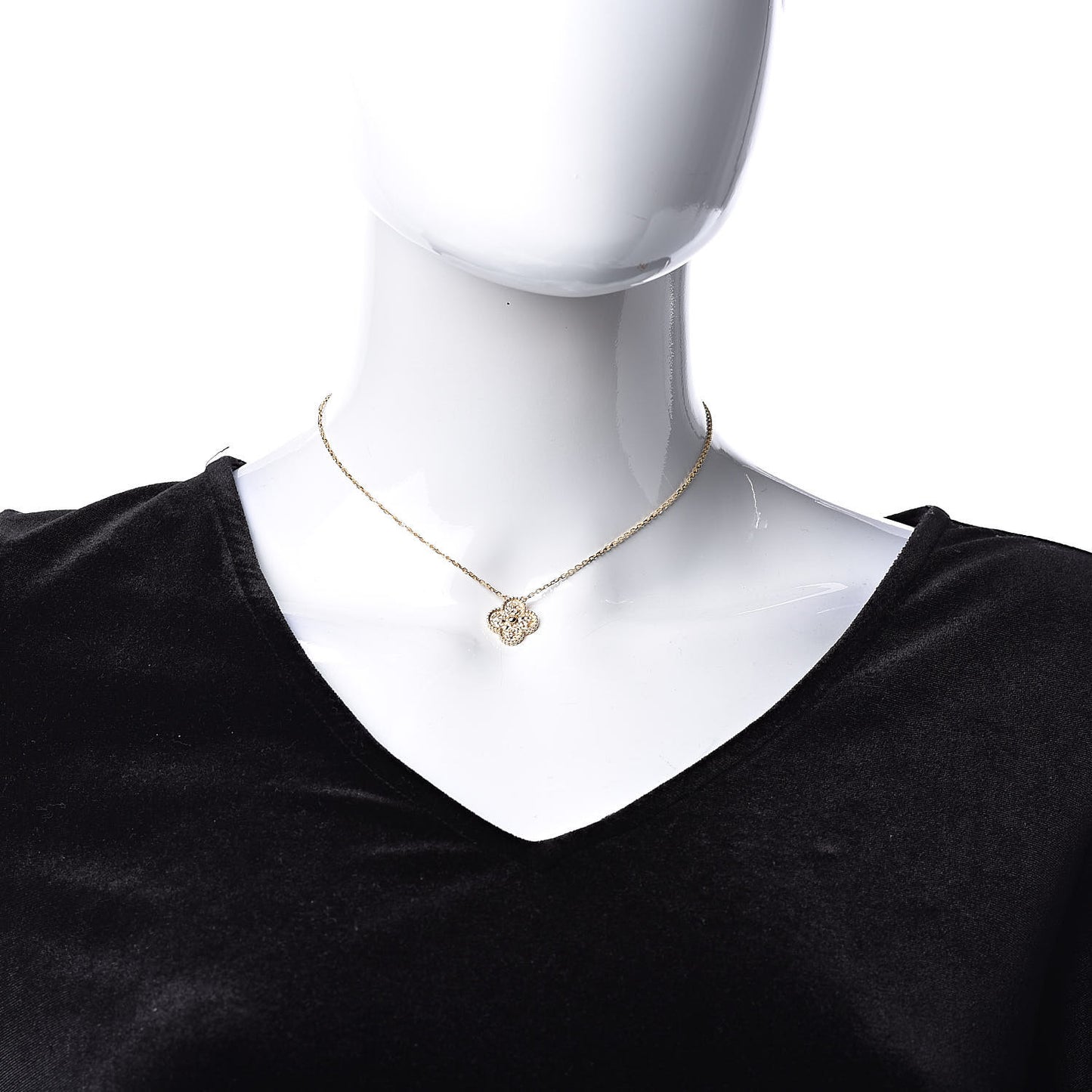 18K Yellow Gold Vintage Alhambra Pendant Necklace