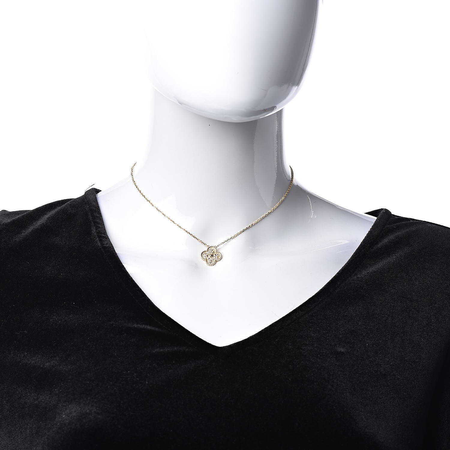 Van Cleef & Arpels 18K Yellow Gold Vintage Alhambra Pendant Necklace 2 of 7