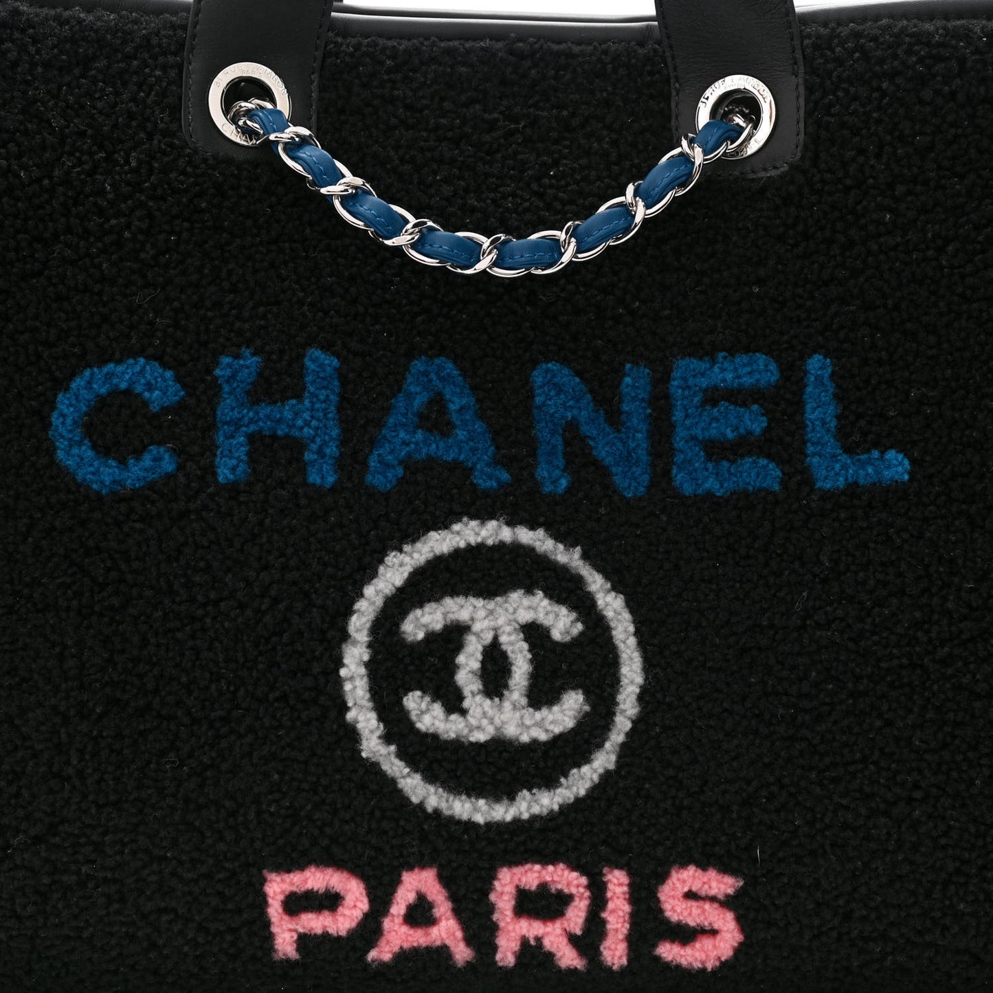 Shearling Large Deauville Tote Black