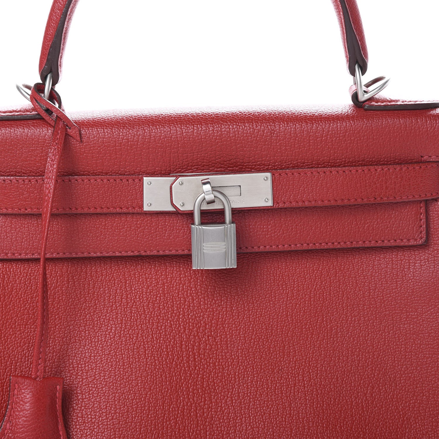 Hermes Chevre Mysore Horseshoe Kelly Retourne 28 Rouge Garance Bleu Obscur 37 of 38