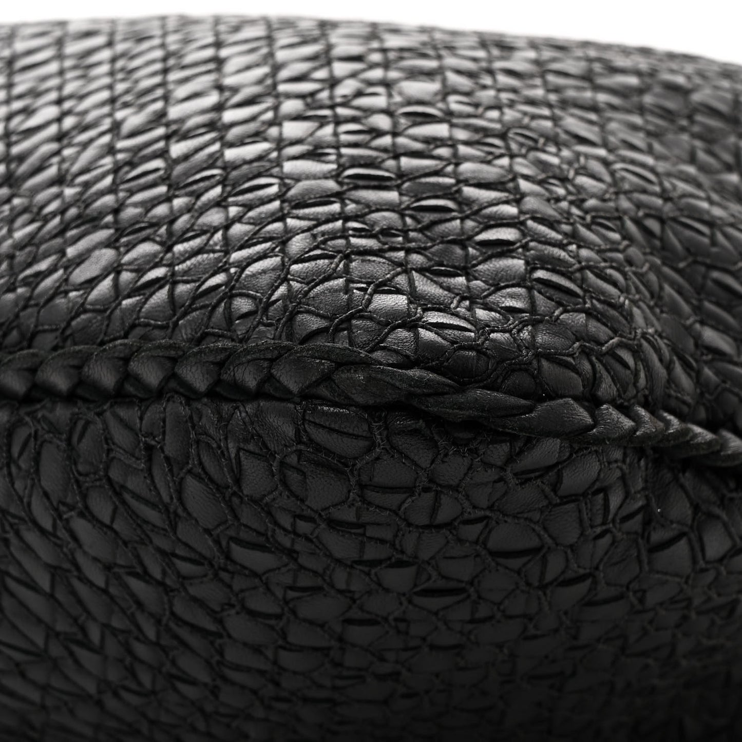 Nappa Intrecciato Weave Maxi Veneta Hobo Black