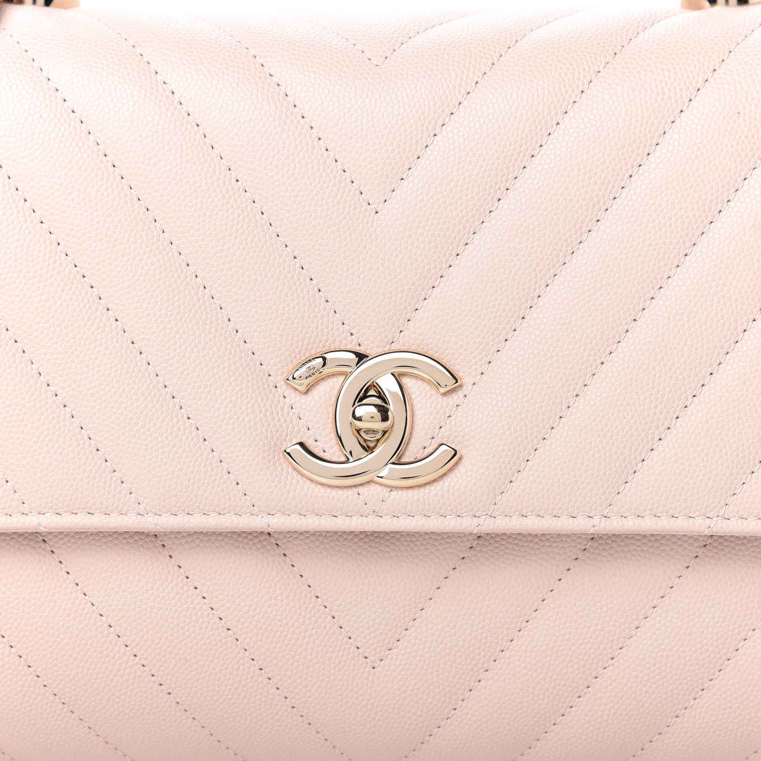 Chanel Caviar Lizard Embossed Chevron Quilted Small Coco Handle Flap Beige 10 of 11