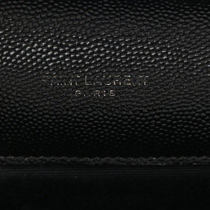 Saint Laurent Grain De Poudre Textured Mixed Matelasse Triquilt Monogram Clutch Black 6 of 9