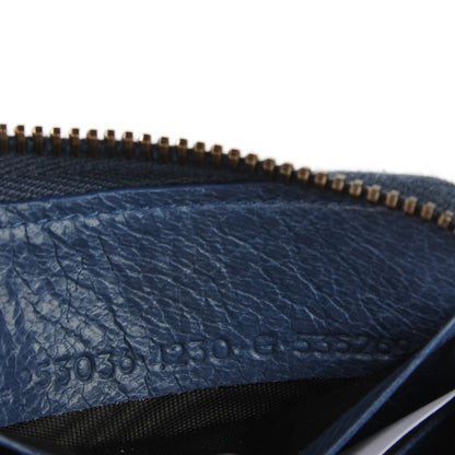 Balenciaga Agneau Classic Hardware Continental Zip Around Wallet Bleu Persan 8 of 8