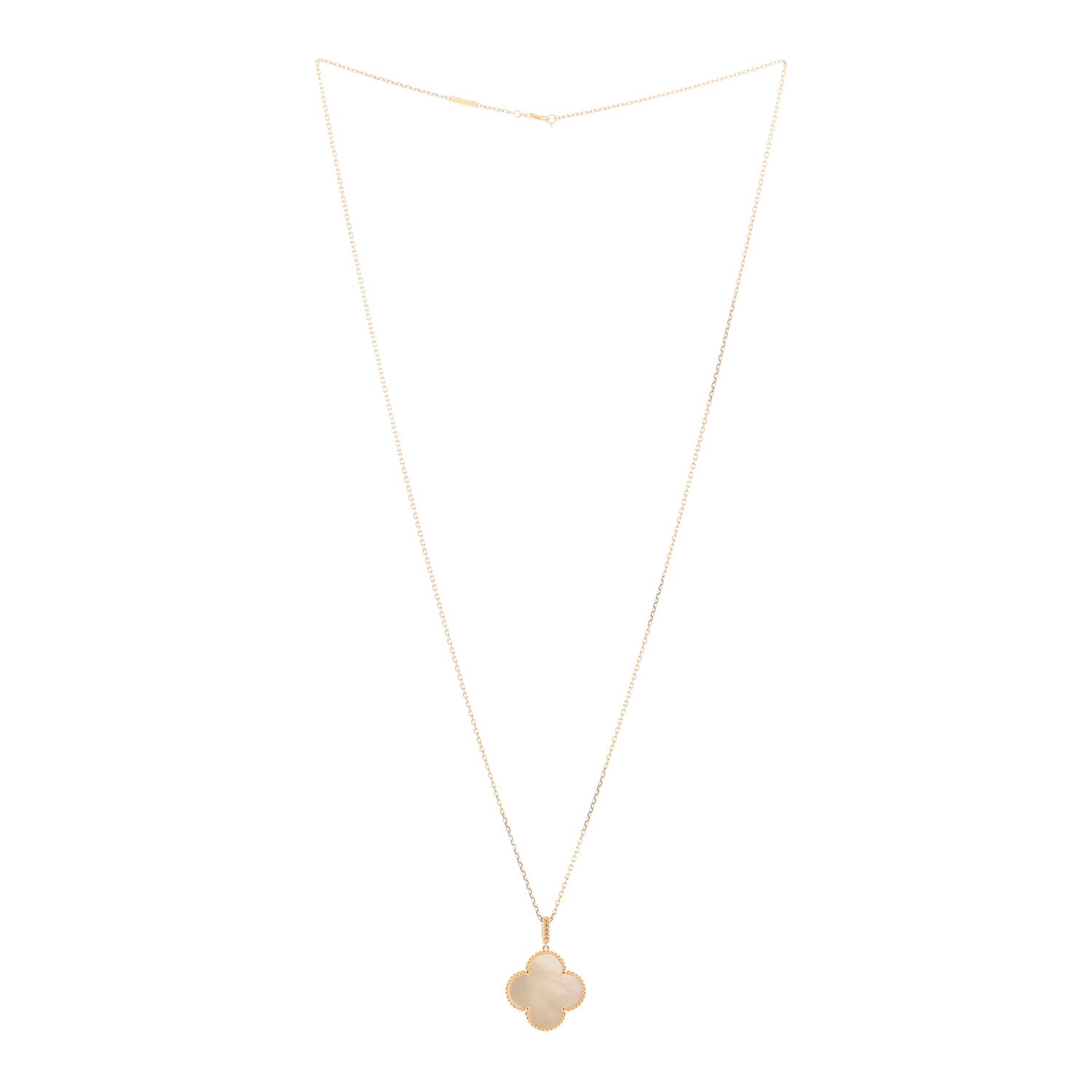 Van Cleef & Arpels 18K Yellow Gold Mother of Pearl Magic Alhambra Long Necklace 2 of 5