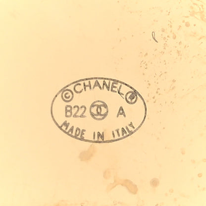 Chanel Metal Enamel CC Square Earrings Gold White Black 4 of 4