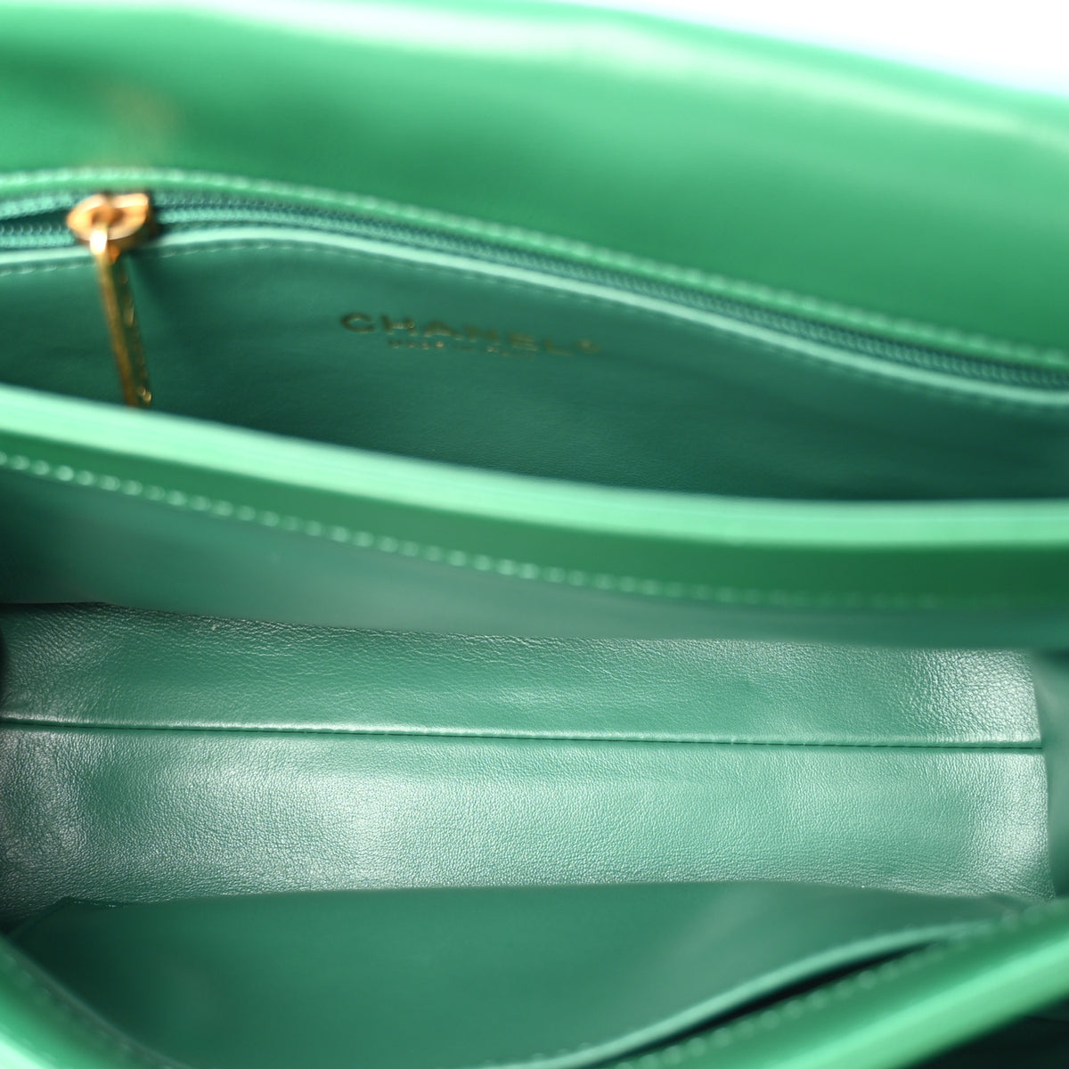 Chanel Lambskin Quilted Medium Color Match Flap Green 5 of 10