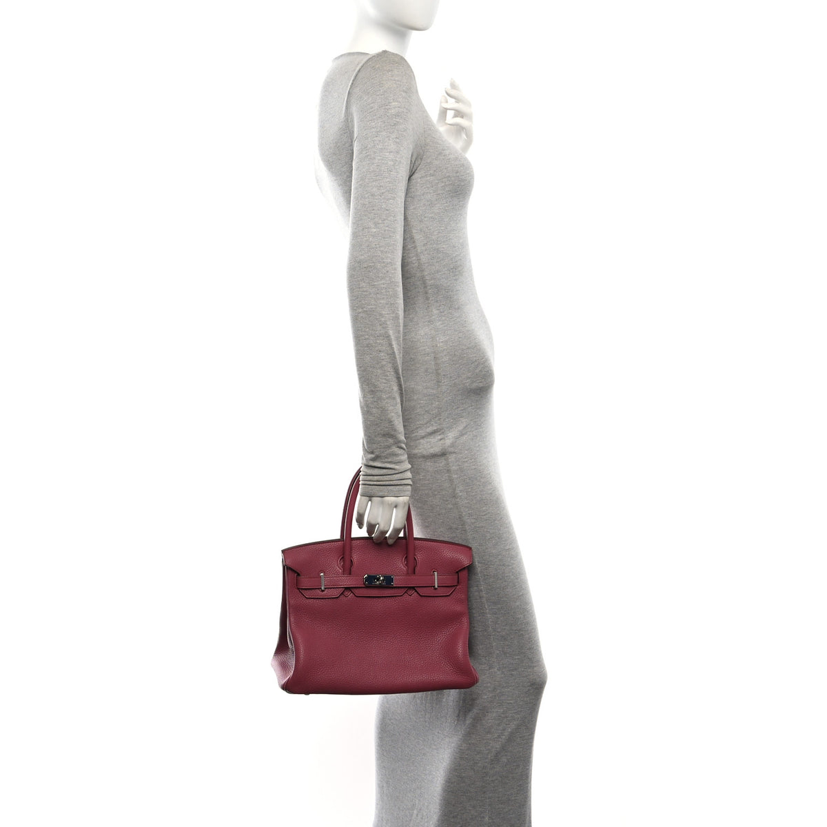 Hermes Taurillon Clemence Birkin 30 Bois de Rose 2 of 12