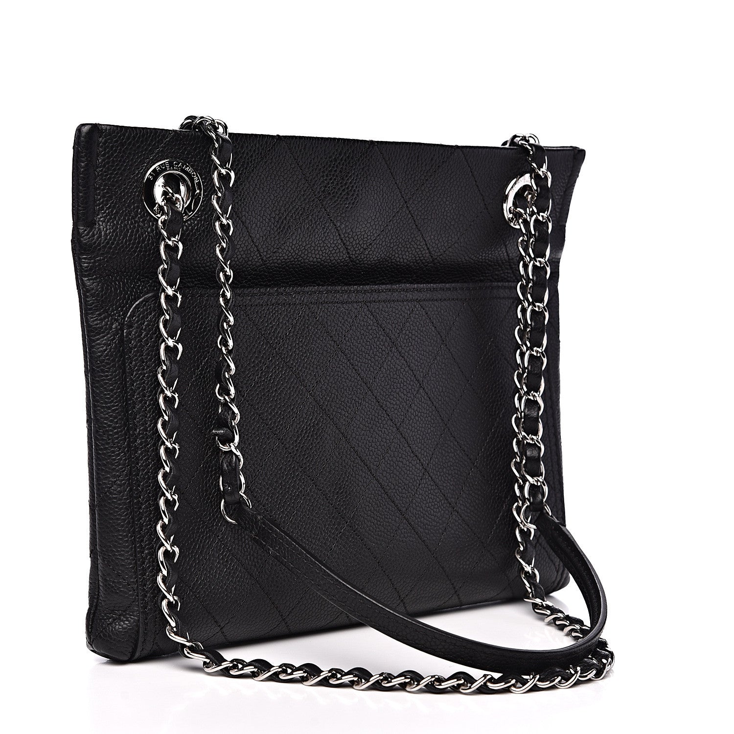 Chanel Caviar Stitched Small CC Pocket Shoulder Black 2 of 10