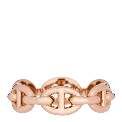 Hermes 18K Rose Gold PM Chaine d'Ancre Enchainee Ring 54 6.75 3 of 5