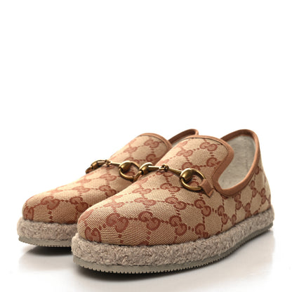 Gucci GG Monogram Womens Fria Horsebit Loafers 35 Beige Ruggine 3 of 10