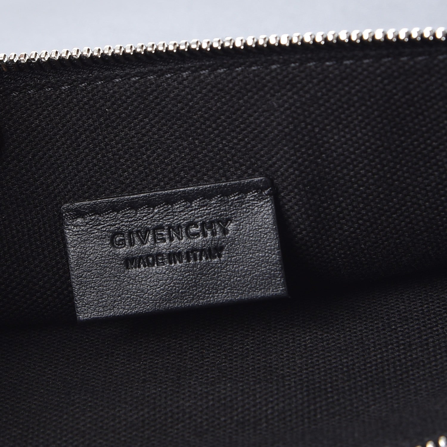 Givenchy Calfskin Striped Large Zip Pouch Black 6 of 8