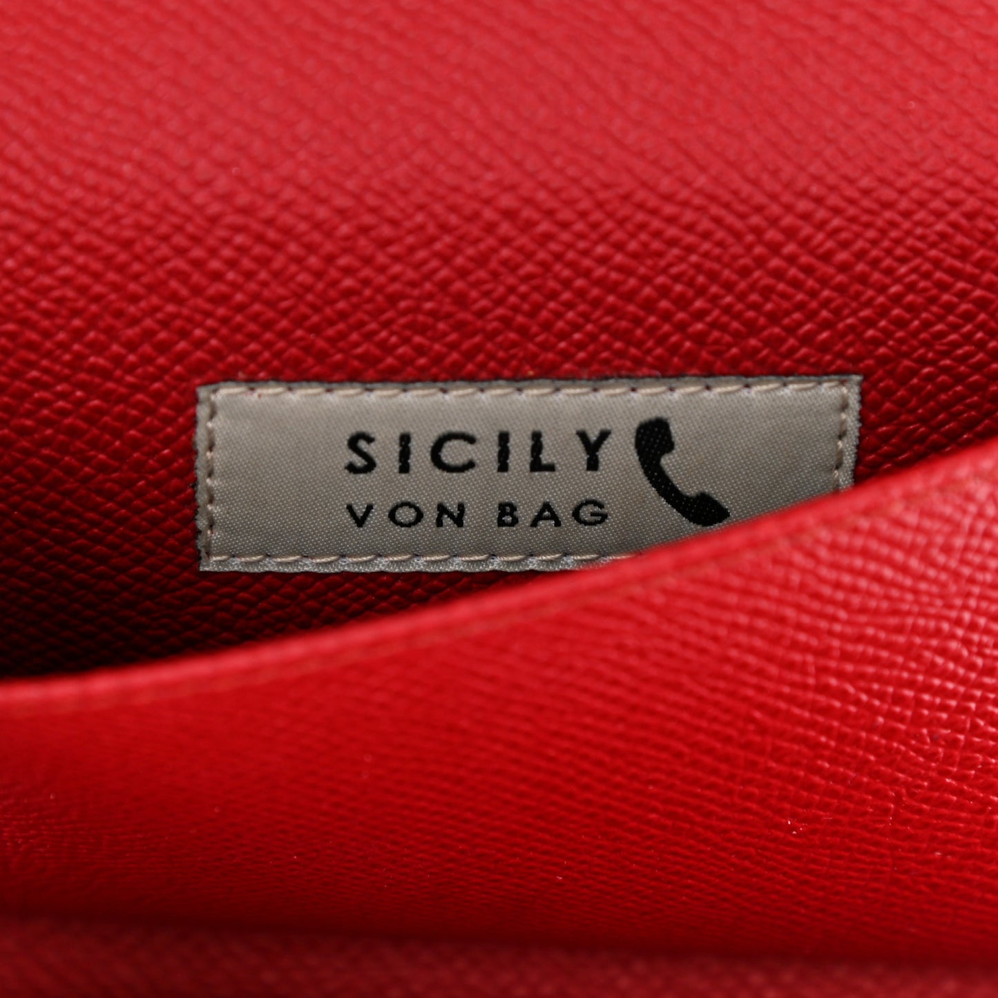 Patent Majolica Printed Mini Sicily Von Bag Red White