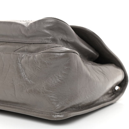 Saint Laurent Crinkled Calfskin Matelasse Monogram Medium Niki Chain Satchel Fog 8 of 8