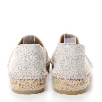 Chanel Crackled Calfskin Espadrilles 40 Beige Black 7 of 10