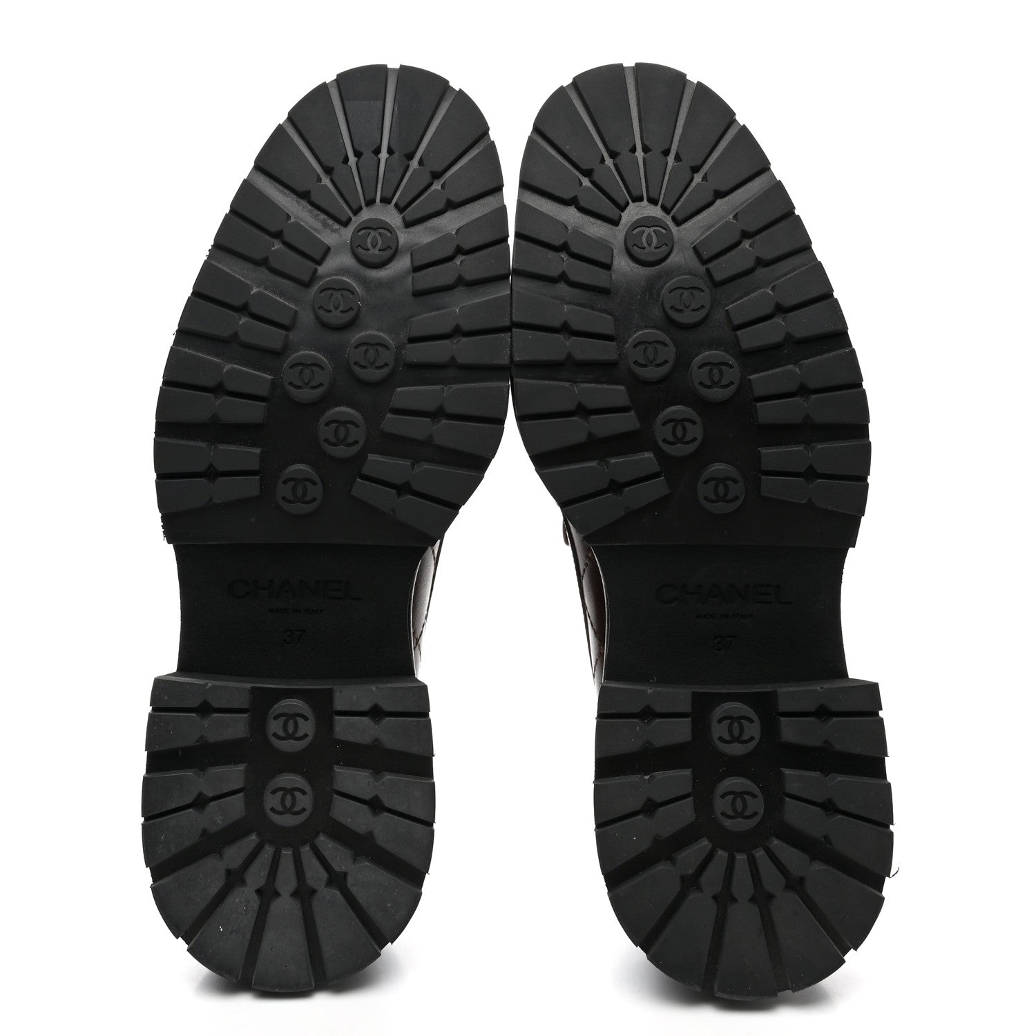 Chanel Calfskin Quilted CC Mocassin Loafers 37 Brown 5 of 11