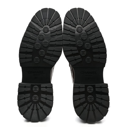 Chanel Calfskin Quilted CC Mocassin Loafers 37 Brown 5 of 11