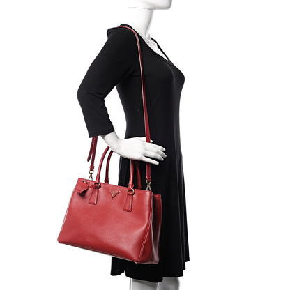 Prada Saffiano Lux Medium Tote Fuoco 2 of 19