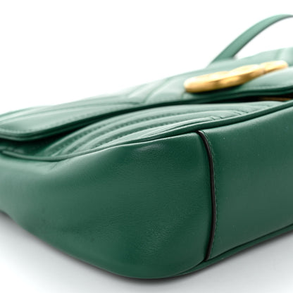 Gucci Calfskin Matelasse Small GG Marmont Shoulder Bag Emerald Green 9 of 10