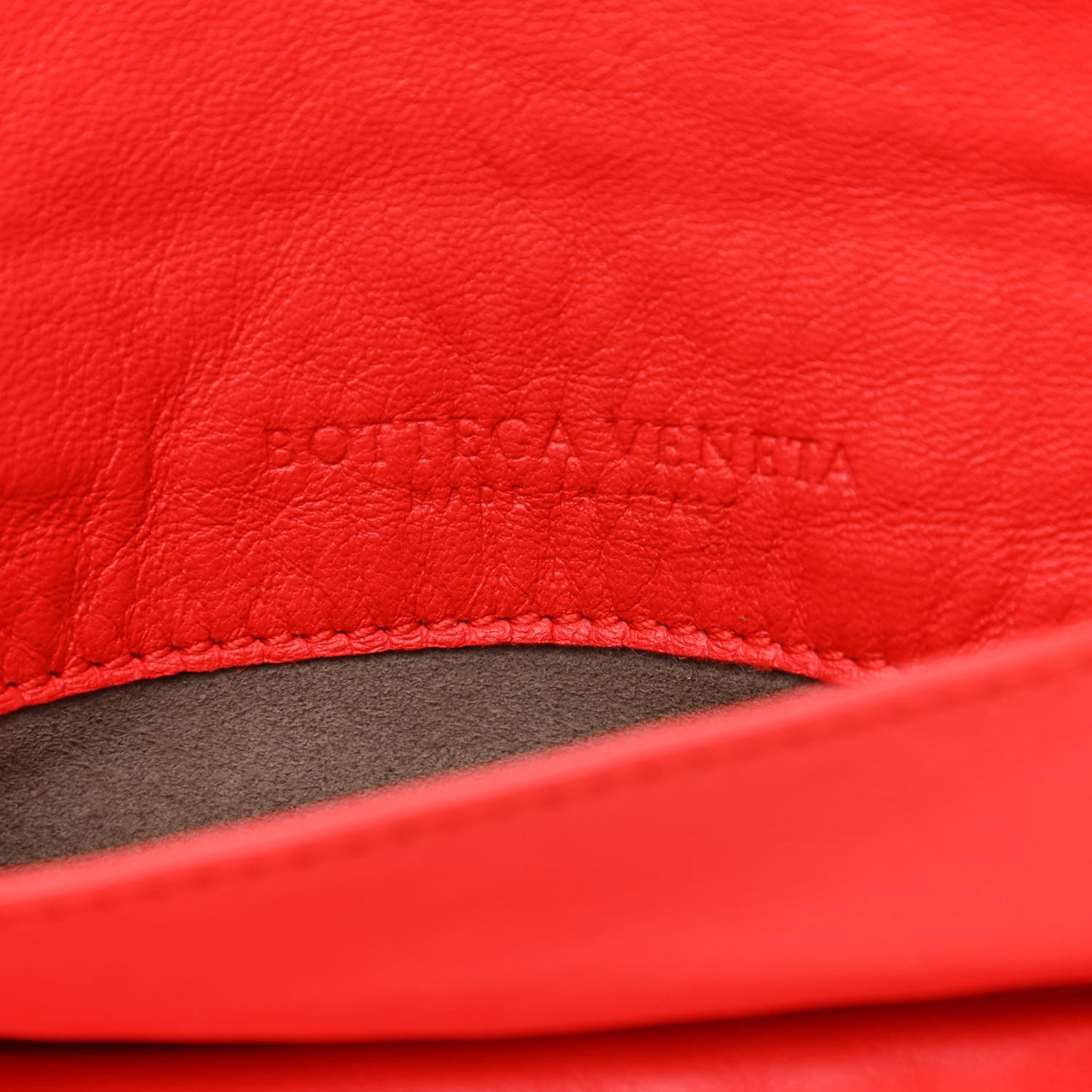 Nappa Intrecciato Small Chain Crossbody Red