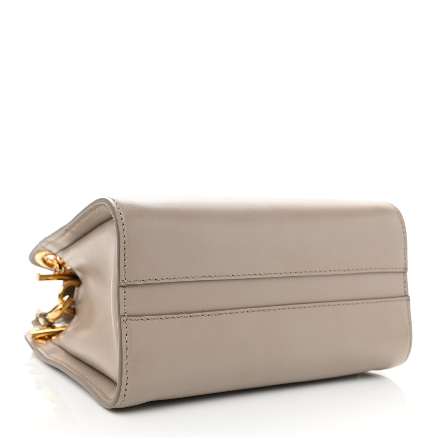 Shiny Calfskin Mini Annie Shoulder Bag Motty Grey