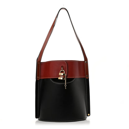 Chloe Shiny Calfskin Goatskin Medium Aby Bi-Color Bucket Bag Black 1 of 10