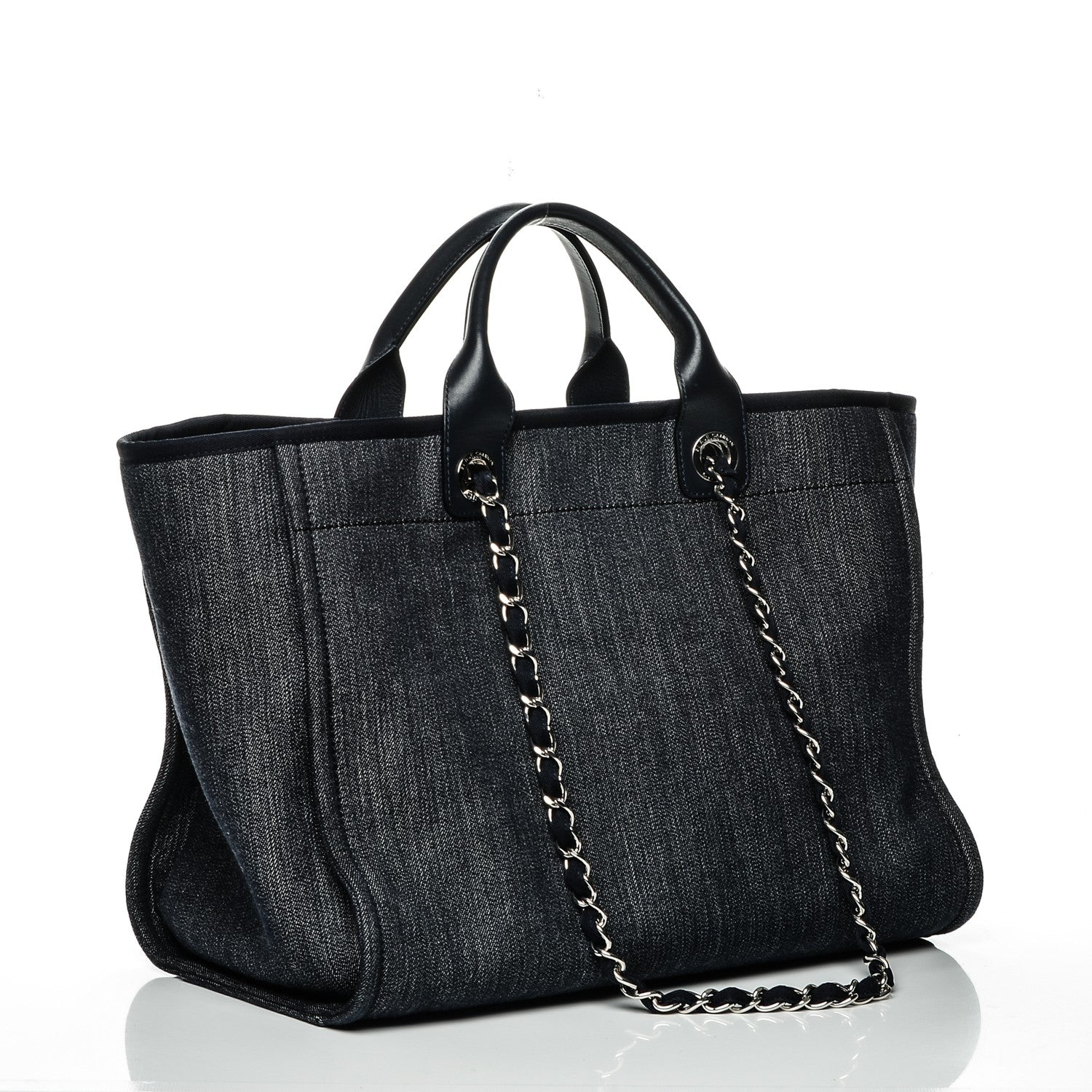 Chanel Canvas Large Deauville Tote Dark Blue 3 of 7