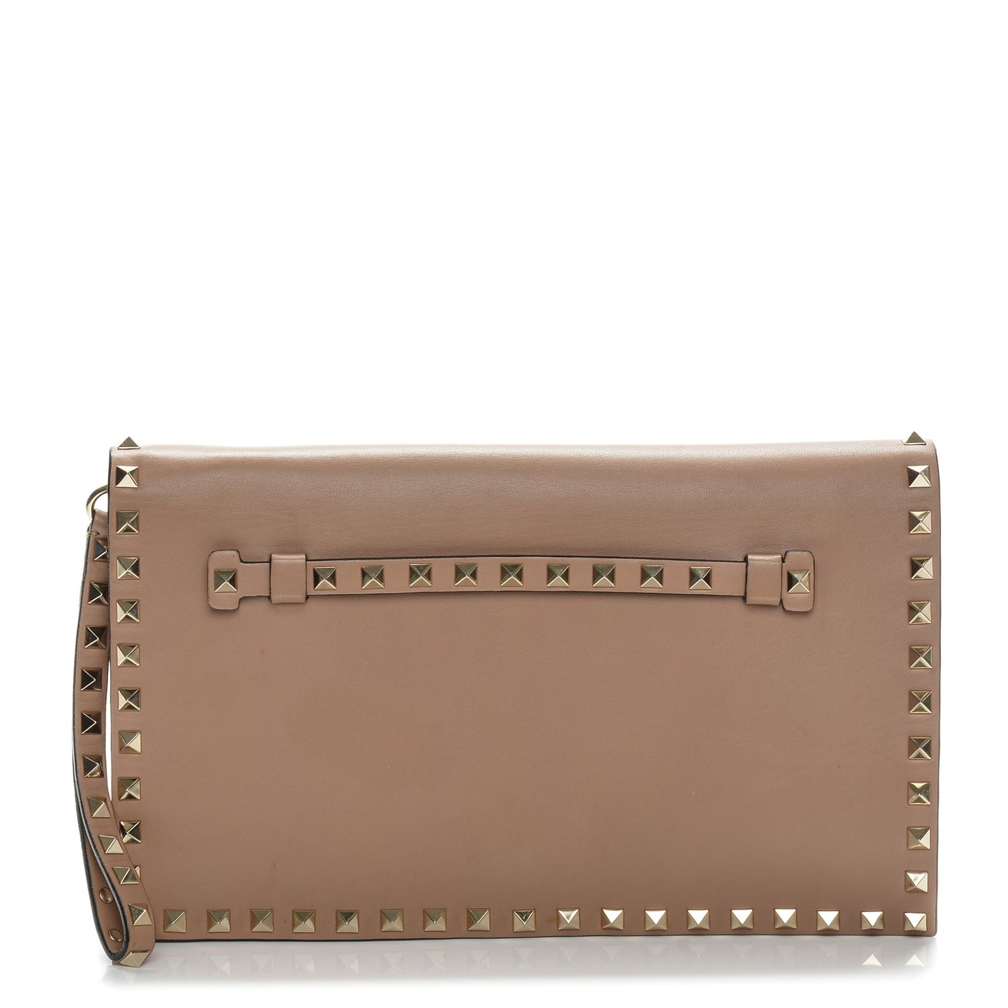 Nappa Rockstud Wristlet Clutch Alpaca