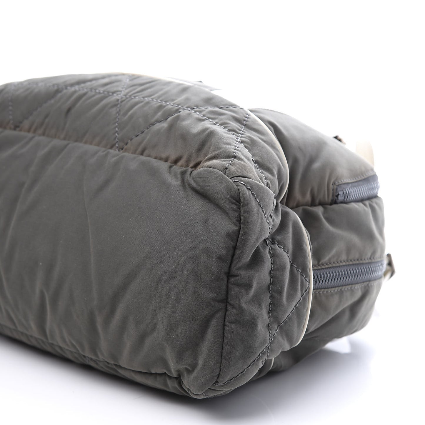 Nylon Sport Logo Duffel Grey White