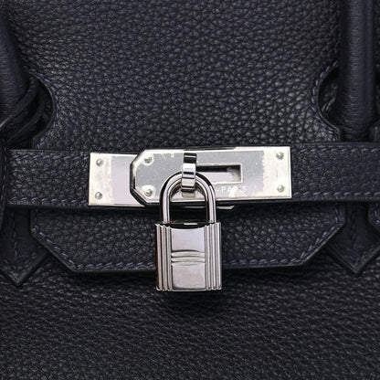 Hermes Taurillon Clemence Birkin 35 Bleu Indigo 5 of 10