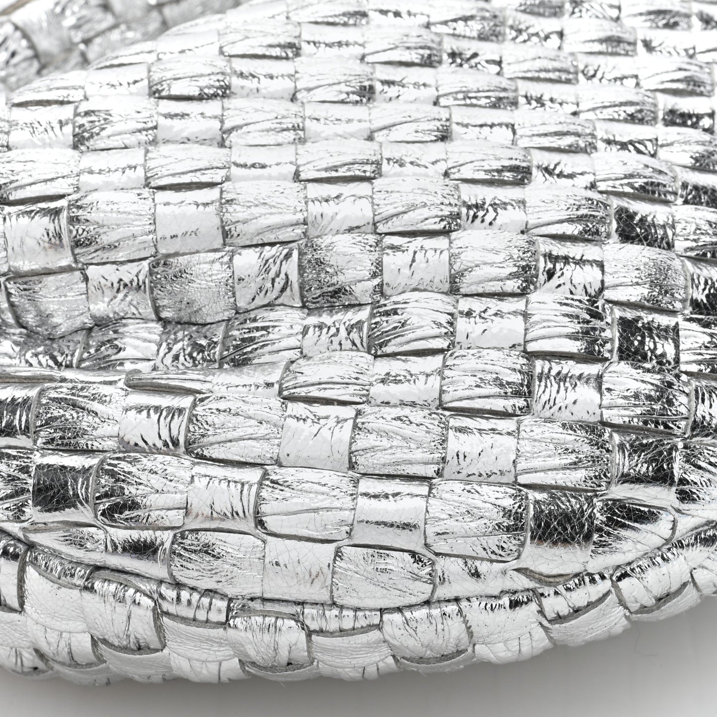 Metallic Nappa Intrecciato Mini Jodie Silver