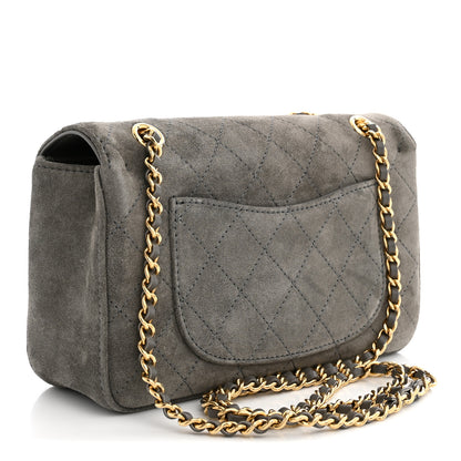Chanel Suede Calfskin Mini Souplissimo Flap Dark Grey 3 of 11