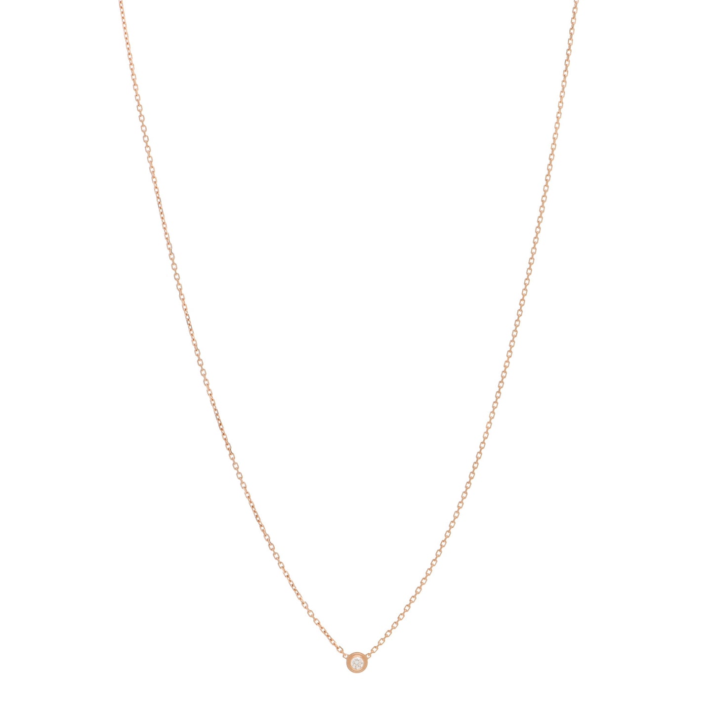 18K Pink Gold Diamond XS D'Amour Pendant Necklace