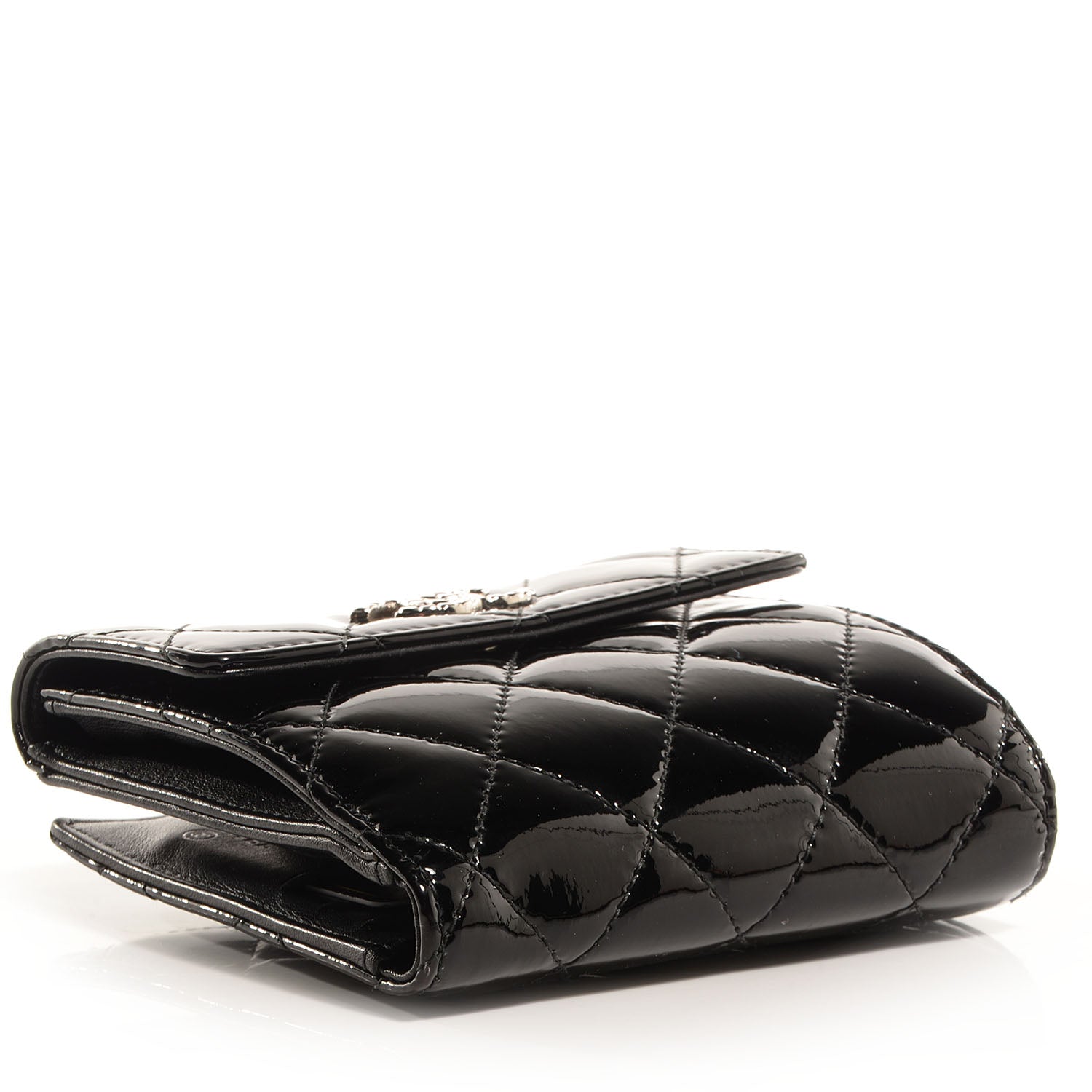 Chanel Patent Quilted Brilliant French Wallet Black 4 of 7