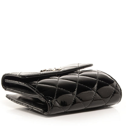 Chanel Patent Quilted Brilliant French Wallet Black 4 of 7