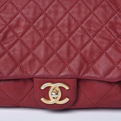Chanel Iridescent Calfskin Large Chic Quilt Flap Red 10 of 11