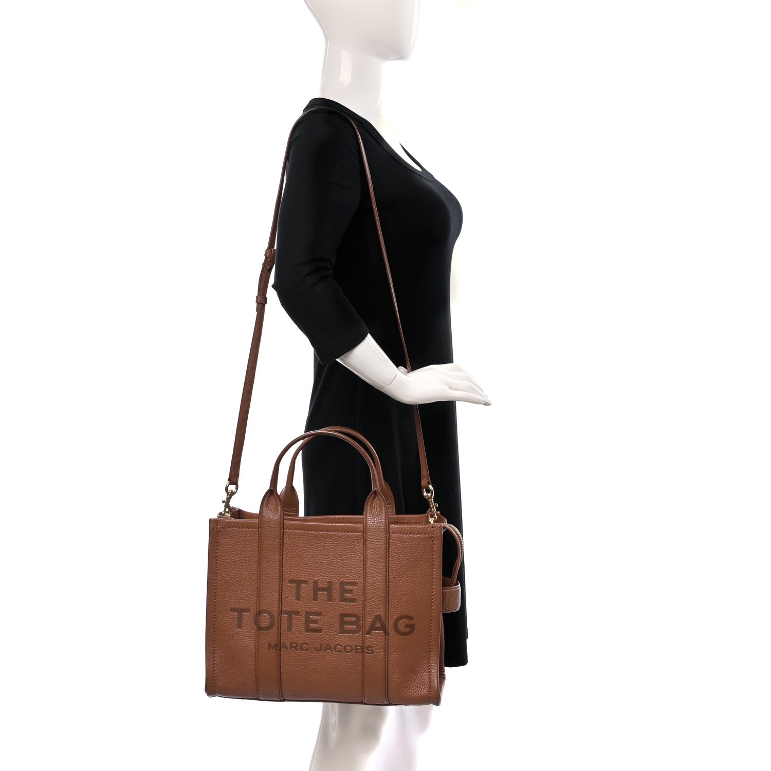 Marc Jacobs Grained Calfskin Medium The Tote Bag Argan Oil 2 of 12