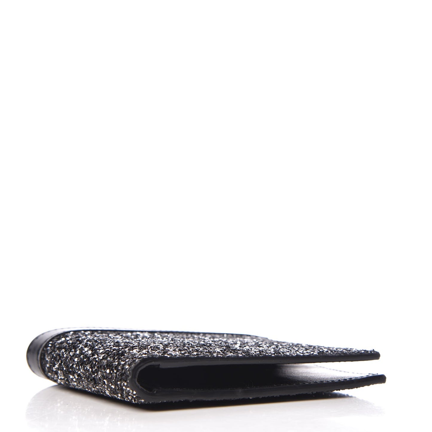 Calfskin Sequin Bifold Wallet Gunmetal