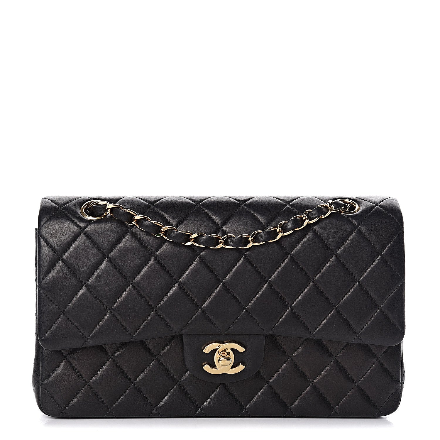 Chanel Lambskin Quilted Medium Double Flap Black 1 of 16