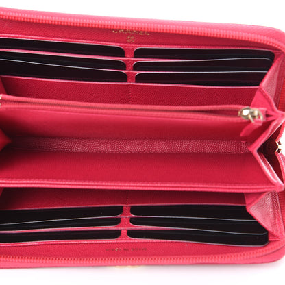 Chanel Caviar Quilted Large Boy Zip Around Wallet Fuchsia 4 of 15