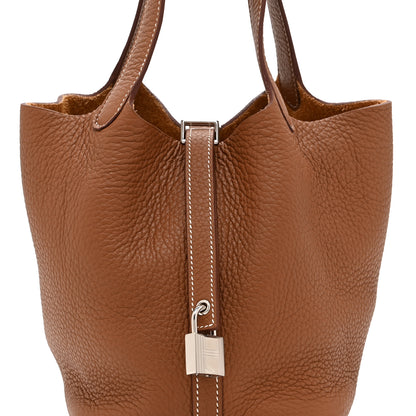 Hermes Taurillon Clemence Picotin Lock 18 PM Gold 8 of 11