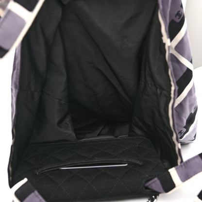 Chanel Jersey Fabric Quilted Foldable Tote With Chain Black Multicolor 8 of 18