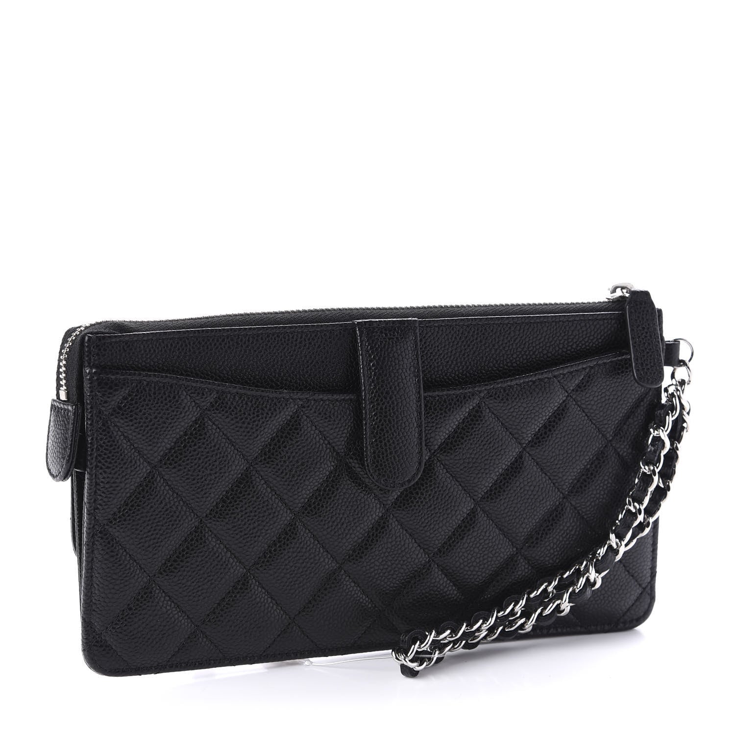 Chanel Caviar Quilted Classic Pouch With Handle Black 3 of 10