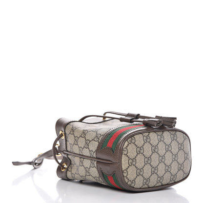Gucci GG Supreme Monogram Web Mini Ophidia Bucket Bag Brown 4 of 7