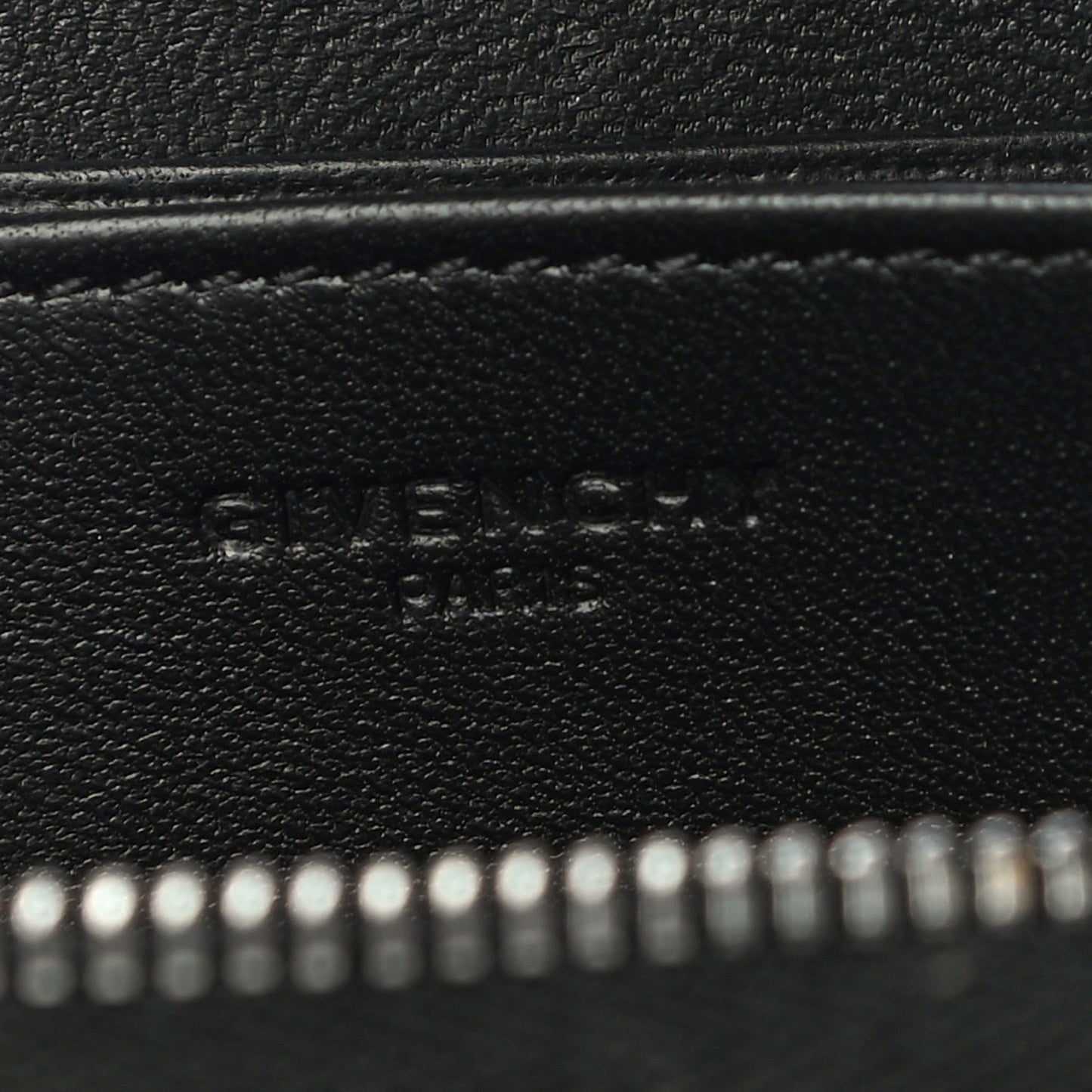 Calfskin Logo Print Mini Zip Wallet Black