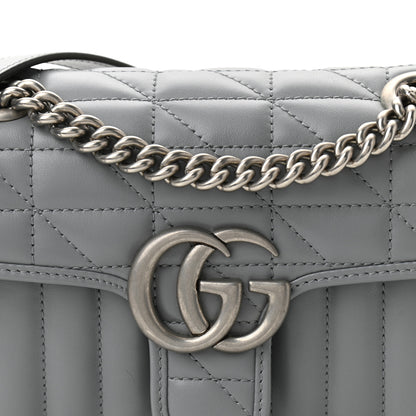 Gucci Calfskin Matelasse Aria Mini GG Marmont Shoulder Bag Deep Grey 7 of 11