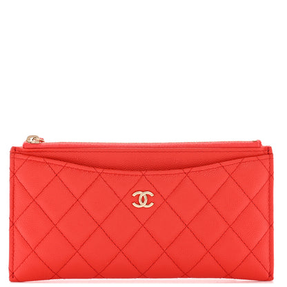 Chanel Caviar Quilted Classic Zip Pouch Red 1 of 10